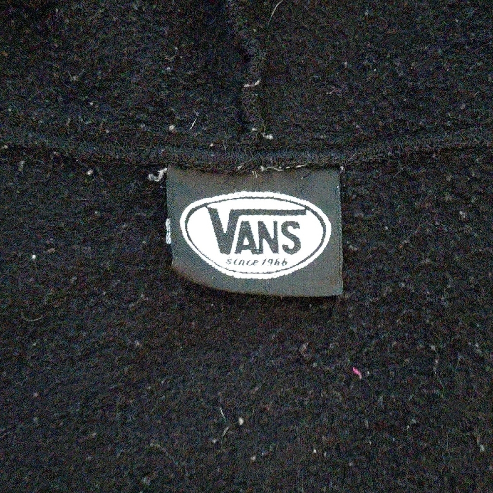 Vans Black Full-Zip Hooded Sweater with Red Logo Tab - Picture 4 of 5